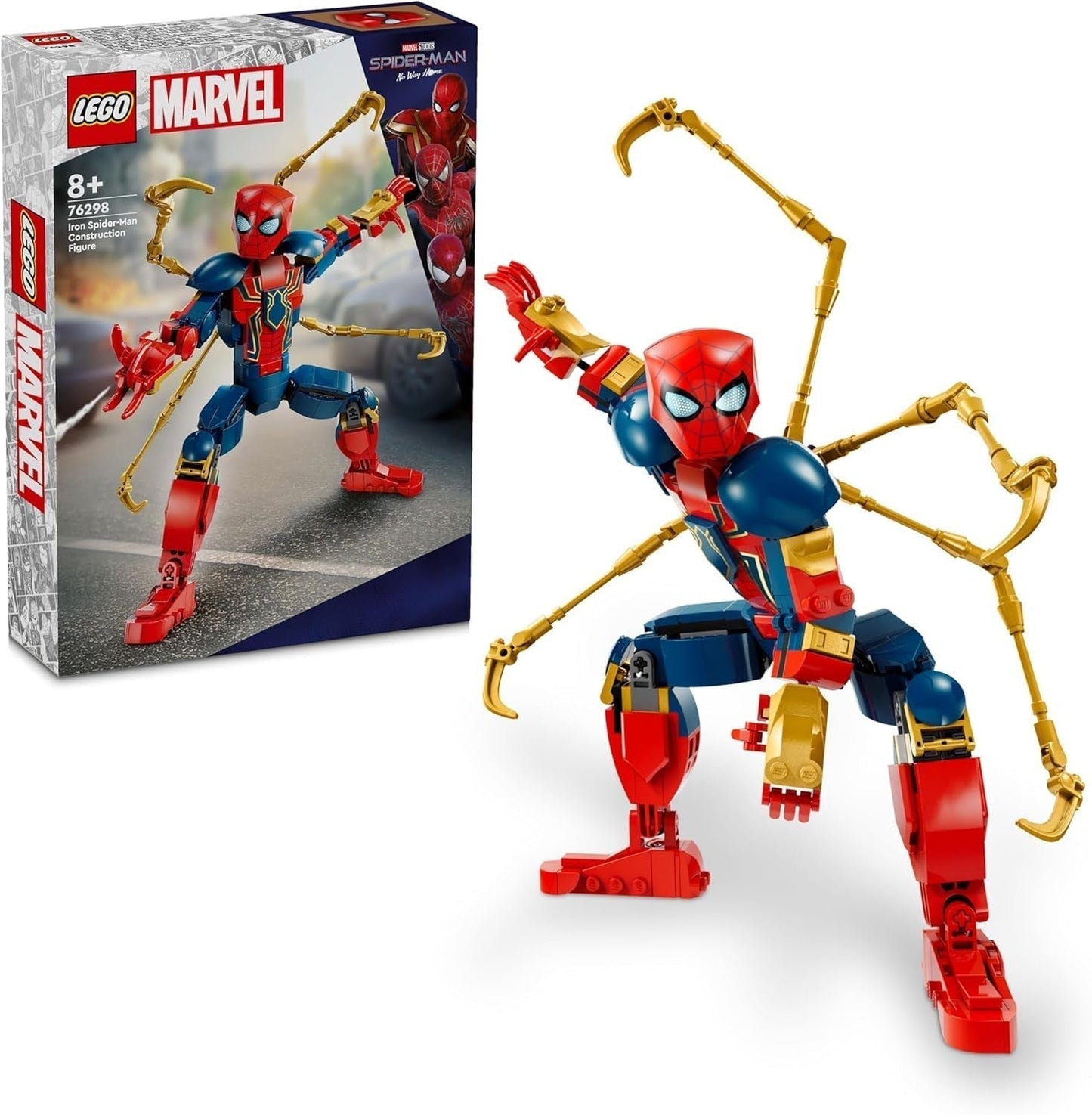 LEGO Marvel Iron Spider-Man Klocki Akcja superbohatera dla dzieci w wieku powyżej 8 lat Chłopcy i dziewczęta Zestaw zbroi Model do zbudowania Avengers Pomysł na prezent dla fanów filmów Marvela 76298 Zestawy do budowania Besuche den LEGO-Store Default Title