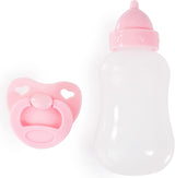 Bayer Design 93822AA Babypuppe Anna, sricht 24 Babylaute, weicher Körper, Schlafaugen, Schnuller, Flasche, 38 cm, różowy, mały