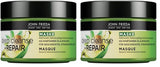 John Frieda - Deep Cleanse & Repair Mask / Kuracja - Zawartość: 250 ml - Z olejem z nasion konopi + odżywczym awokado - Kojąca maska do włosów zniszczonych Naty Shop maska do włosów 250 ml (opakowanie 2 szt.)