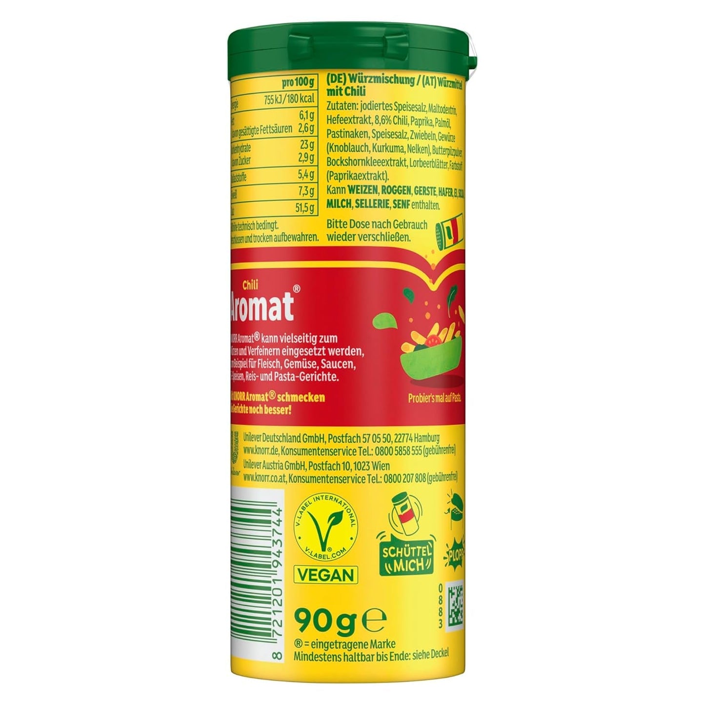 Knorr Würzmischung Chili o smaku do szybkich dań do przyprawiania ziemniaków, makaronów, warzyw i nie tylko 90 g