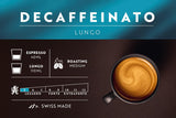 Café Royal Lungo Decaffeinato – kapsułki z kawą kompatybilną z Nespresso®, 100% Arabica, Intensität 5/12, Rainforest Alliance, bezkofeinowa, 100 kapsułek