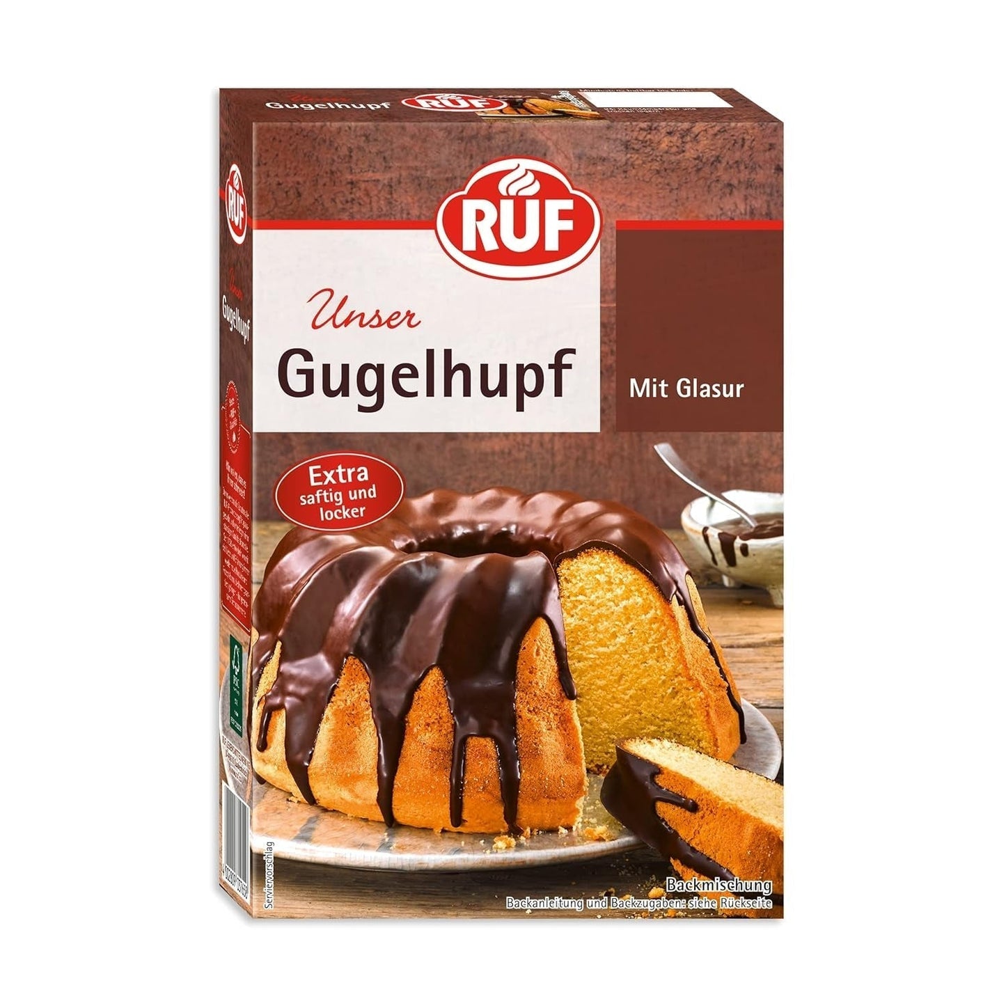 RUF Biskuit Teig, Backmischung Für Einen Saftigen Biskuitteig, Gelingsicher Und Schnell Zuberitet, Zur Herstellung Von Biskuitrollen, Biskuitkuchen Oder Tortenboden, 1 X 250G Naty Shop 550 G (opakowanie 1Er) Gugelhupf