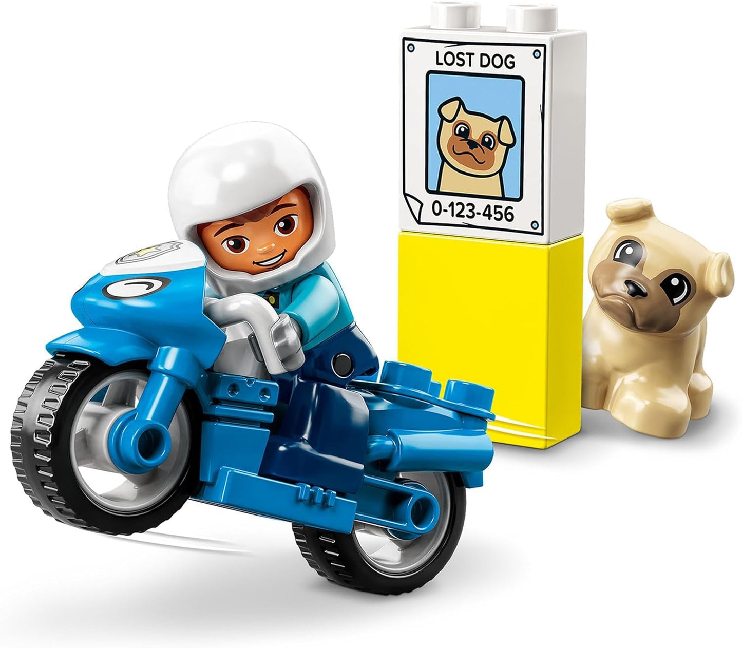 LEGO 10967 Policyjny motocykl DUPLO, Zabawka policyjna dla małych dzieci od 2 lat, Idealna zabawka rozwijająca zdolności motoryczne dla niemowląt, Zabawkowy motocykl Zestawy do budowania Besuche den LEGO-Store