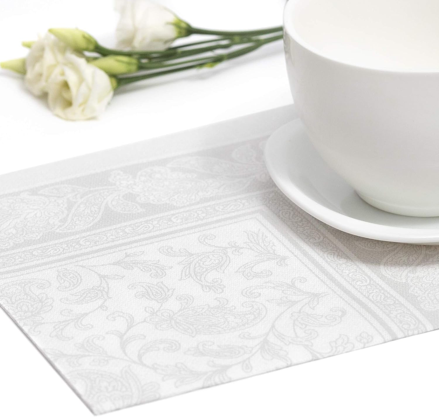 Papstar 11682 50 serwetek „Royal Collection” 1/4 złożenia 40 X 40 cm „Ozdoby”, białe