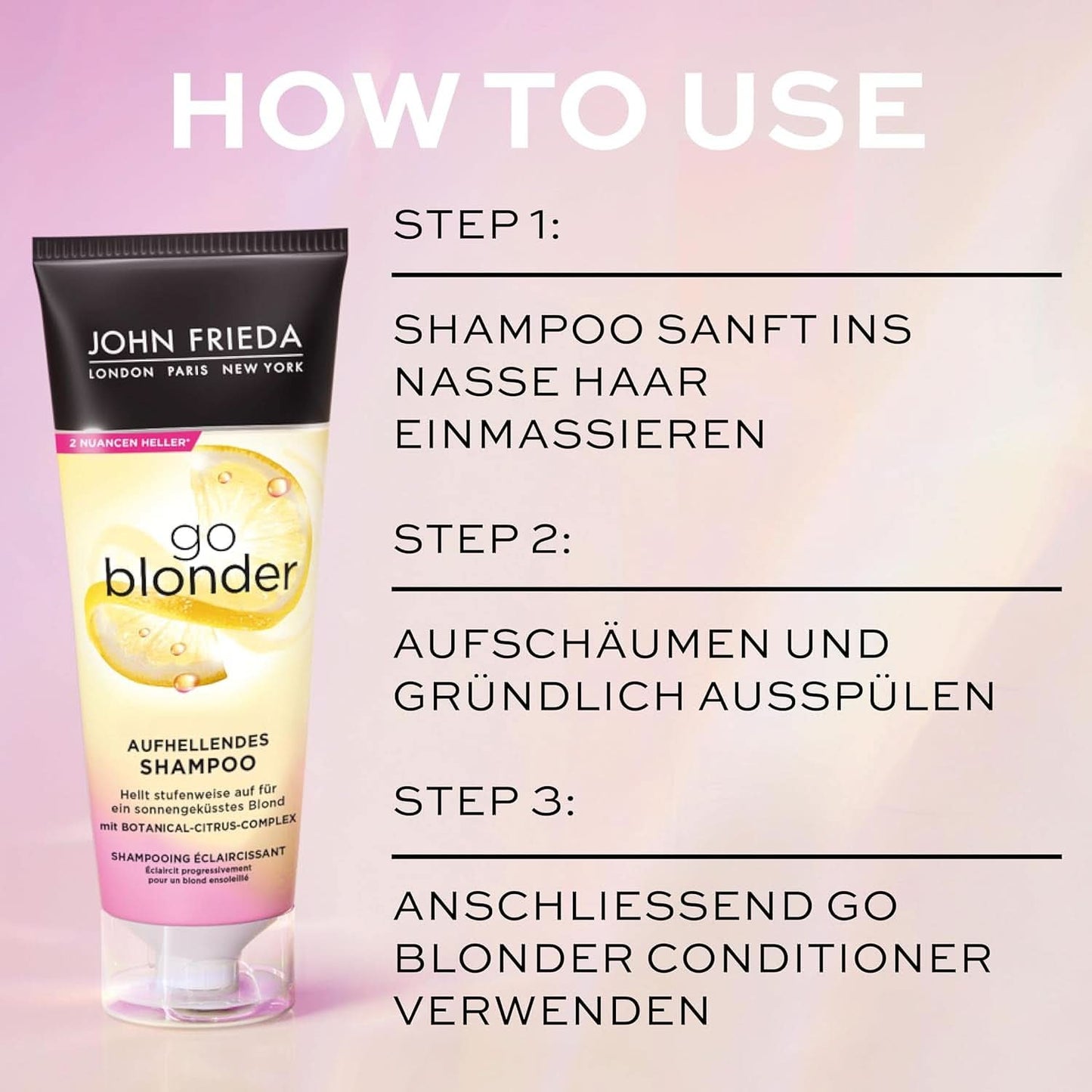John Frieda Sheer Blonde Go Blonder Szampon, 250 ml pod prysznic i do kąpieli Naty Shop