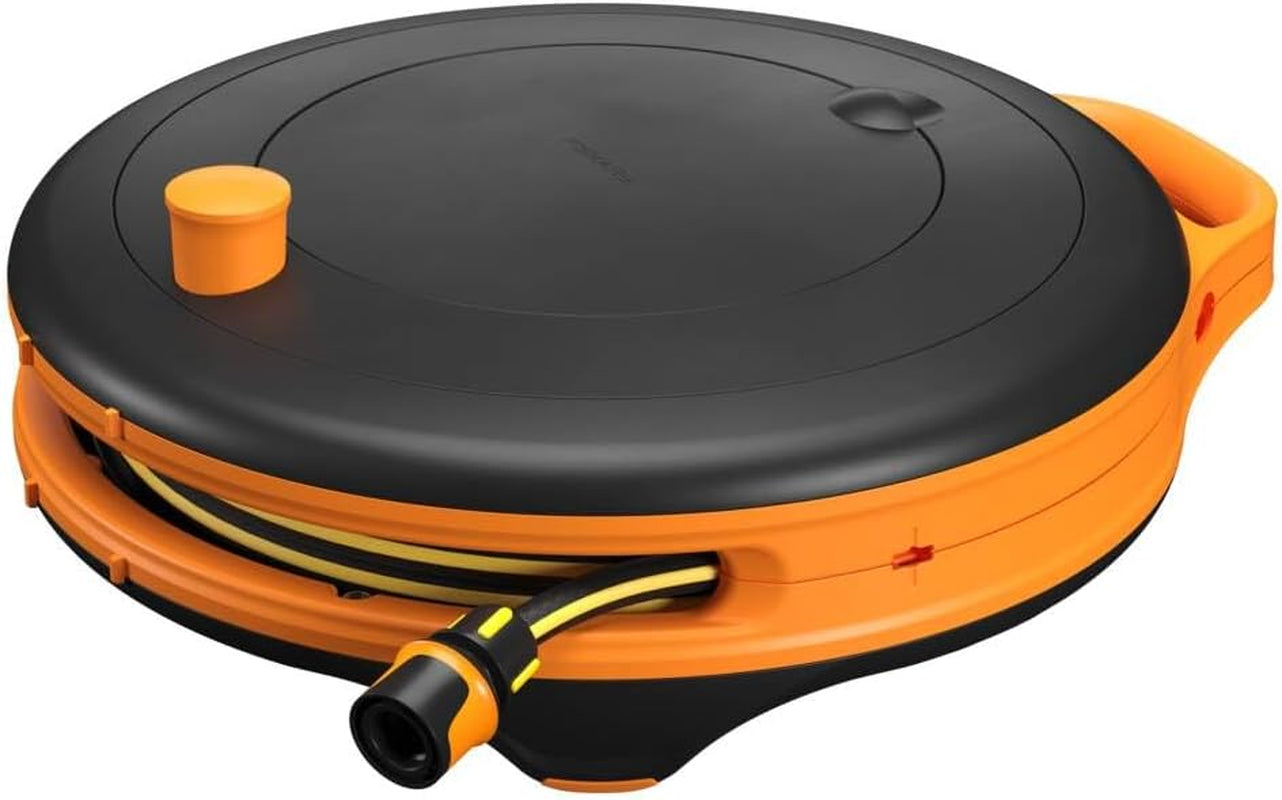 Koło wodne Fiskars Comfort L z kołami, kompleksowy zestaw do podlewania, całkowity zasięg 31,5 m, automatyczne zwijanie, uniwersalny wąż ogrodowy (Ř 13 mm), uniwersalne przyłącze do kranu, 1071670