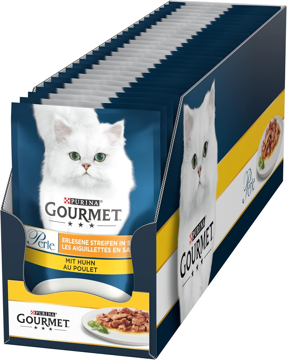 Gourmet Perle Select Mokra karma dla kotów z kurczakiem, opakowanie 26 szt. (26 x 85 g)