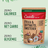 Stewia + Erytrytol 1:2 Süßstoff | 1G = 2G Zucker | 100% Natürlicher Zuckerersatz - 0 Kalorien - 0 Glykämischer Index - Keto Und Paleo - 0 Netto-Kohlenhydrat - Kein GVO - Castello od 1907 - 850 G Słodziki Naty Shop
