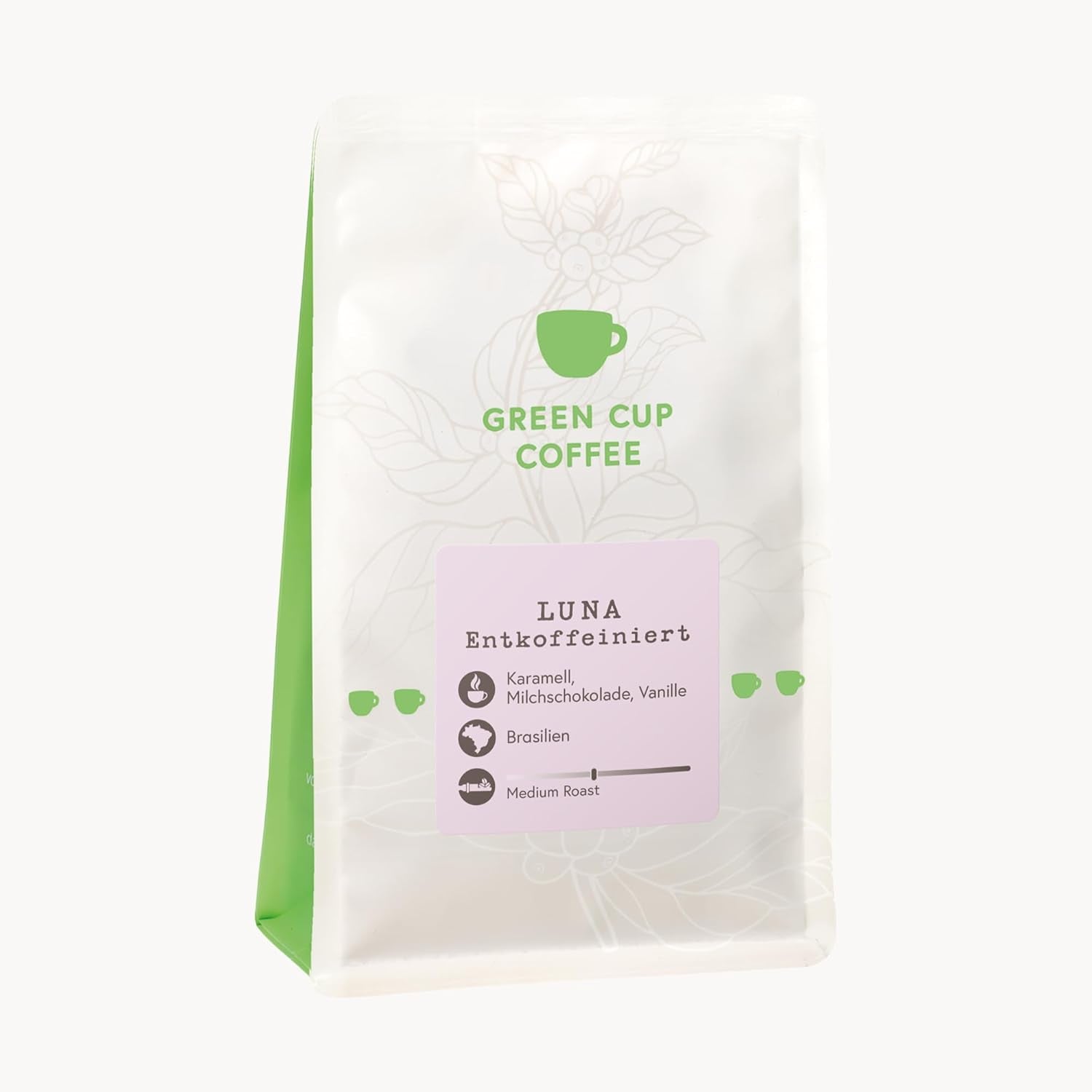 Kawa - Luna I 100% Arabica - Bezkofeinowa I Kawa ziarnista 250g I Idealna do czajnika Moka, kolby, automatycznego ekspresu do kawy, kawy parzonej i french pressu o smakach słodkich i czekoladowych I Średnio palona