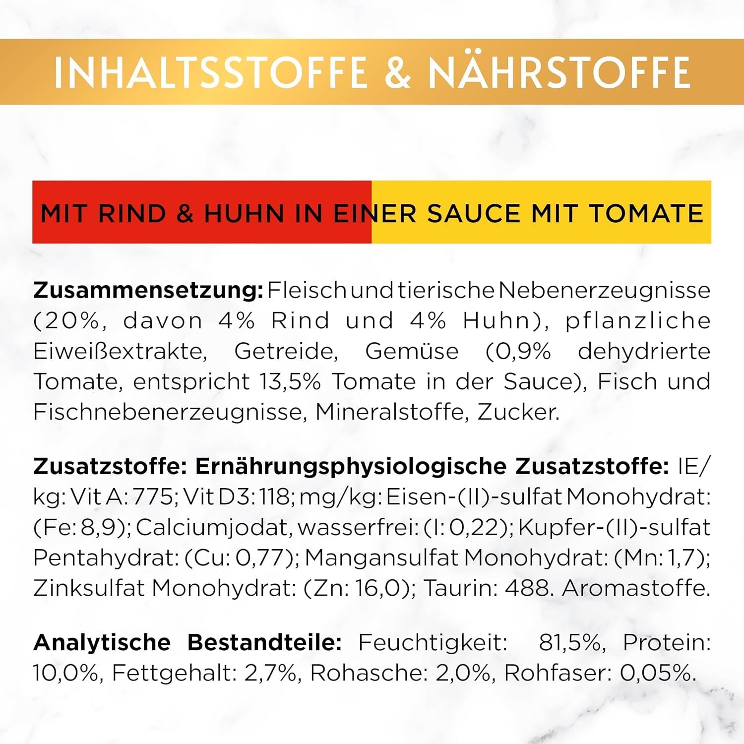 Gourmet Gold Délicatesse en Sauce Mokra karma dla kotów z wołowiną i kurczakiem, opakowanie 12 sztuk (12 x 85 g)