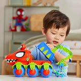 Marvel Spider-Man i jego super przyjaciele Dino Crawler Zestaw superbohaterów z figurkami Spider-Mana i Dino oraz zabawką transportową dla dzieci w wieku od 3 lat Figurki Naty Shop