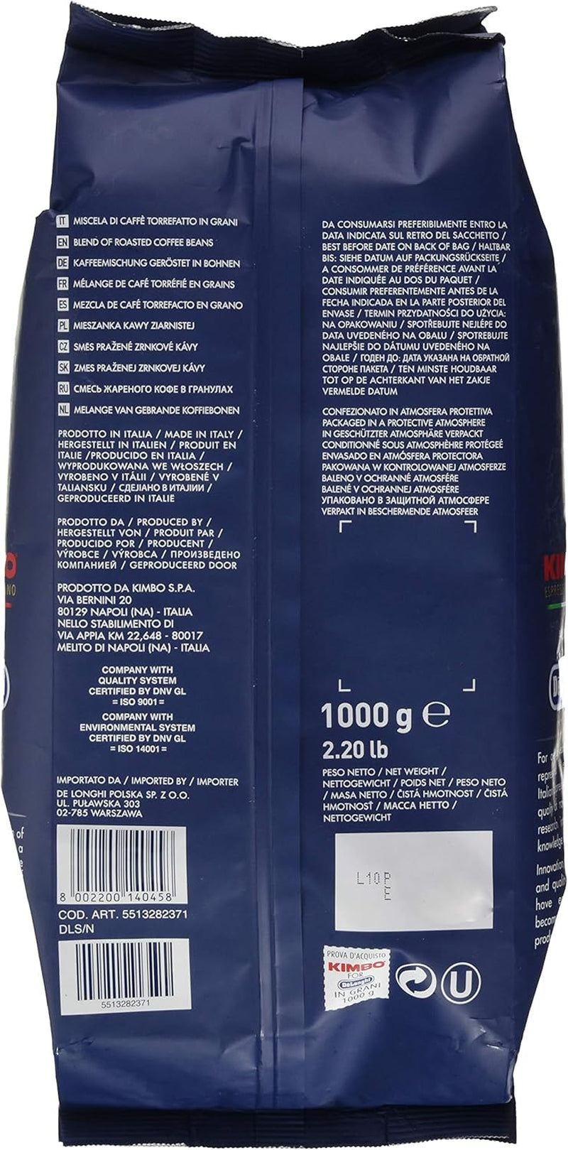 De'Longhi Caffe Classic (Grani) Kawa palona kimbo w ziarnach / 1kg