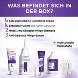 L'Oréal Paris Trwała farba do włosów zapewniająca ultra chłodny efekt kolorystyczny, 100% pokrycia siwych włosów, zestaw koloryzujący, szampon i krem pielęgnacyjny, Excellence Cool Creme, nr 7.11 Ultra chłodny średni blond (Blond) Farba do włosów Naty Shop