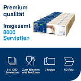Tork Xpressnap Extra Soft Nature N4 serwetka dyspenserowa, Premium, 1/2 x 2 warstwy, 21,3 cm x 16,5 cm, 8 × 1000 serwetek, 12880