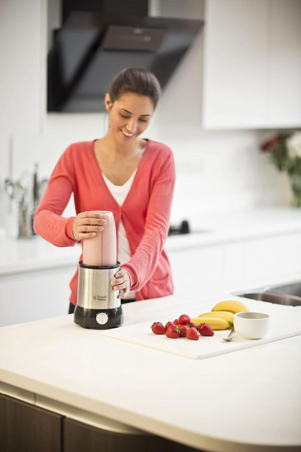 Russell Hobbs Mixer [Multifunktions-Standmixer] Nutriboost (Inkl. 5 Bpa-Freie Und Spülmaschinengeeignete Behälter + Deckel, 22 000 U/Min, 0,9 Ps-Motor) Elektrischer, Smoothie-Maker 23180-56 Kitchen Naty Shop