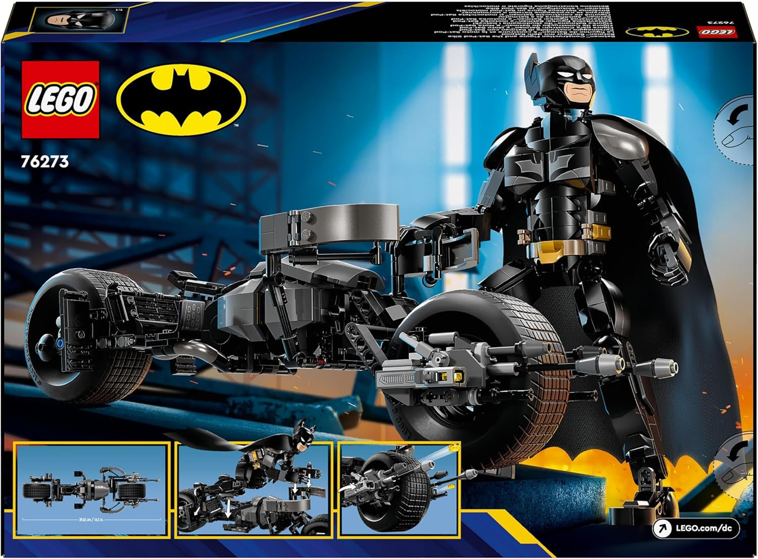 LEGO DC Batman: klocki konstrukcyjne Batman z Batpodem, zabawka z filmu o superbohaterach, zestaw przygodowy dla dzieci, prezent dla chłopców i dziewcząt 76273 Zestawy do budowania Kup w sklepie LEGO