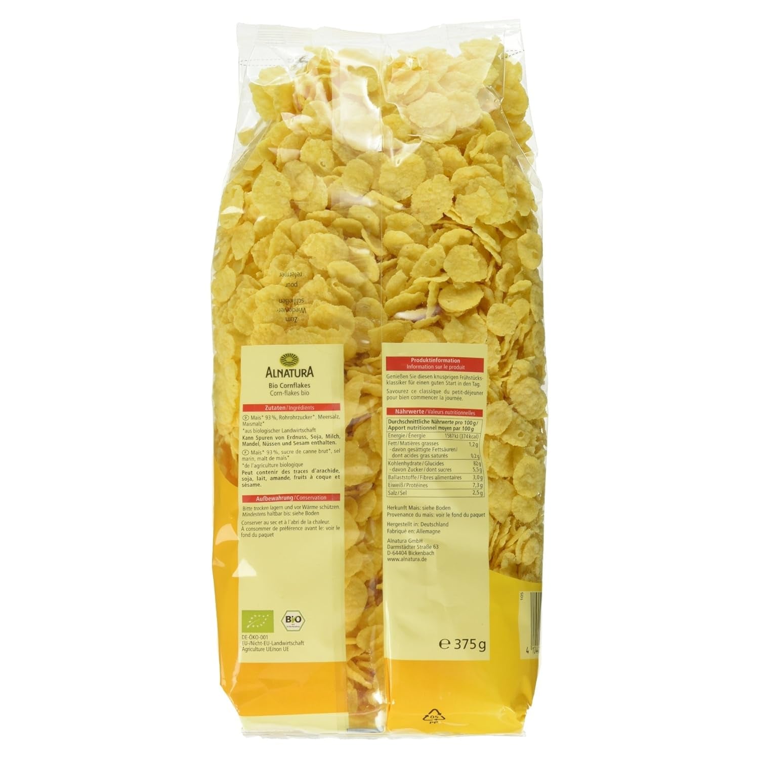 Ekologiczne płatki kukurydziane, bezglutenowe, 375 g