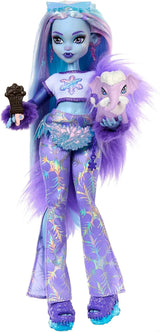 Monster High Abbey Bominable Yeti z mamutowym zwierzakiem i akcesoriami - Straszny wygląd płatka śniegu dla dzieci w wieku 4+, lalki HNF64 Naty Shop Single