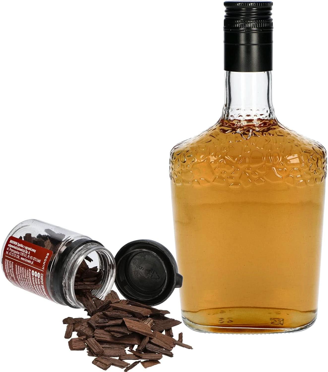 Browin Strong Roasted Oak Chips 20g - płatki, drobne laski dębowe do aromatyzowania alkoholu, brązowy Aromaty Naty Shop