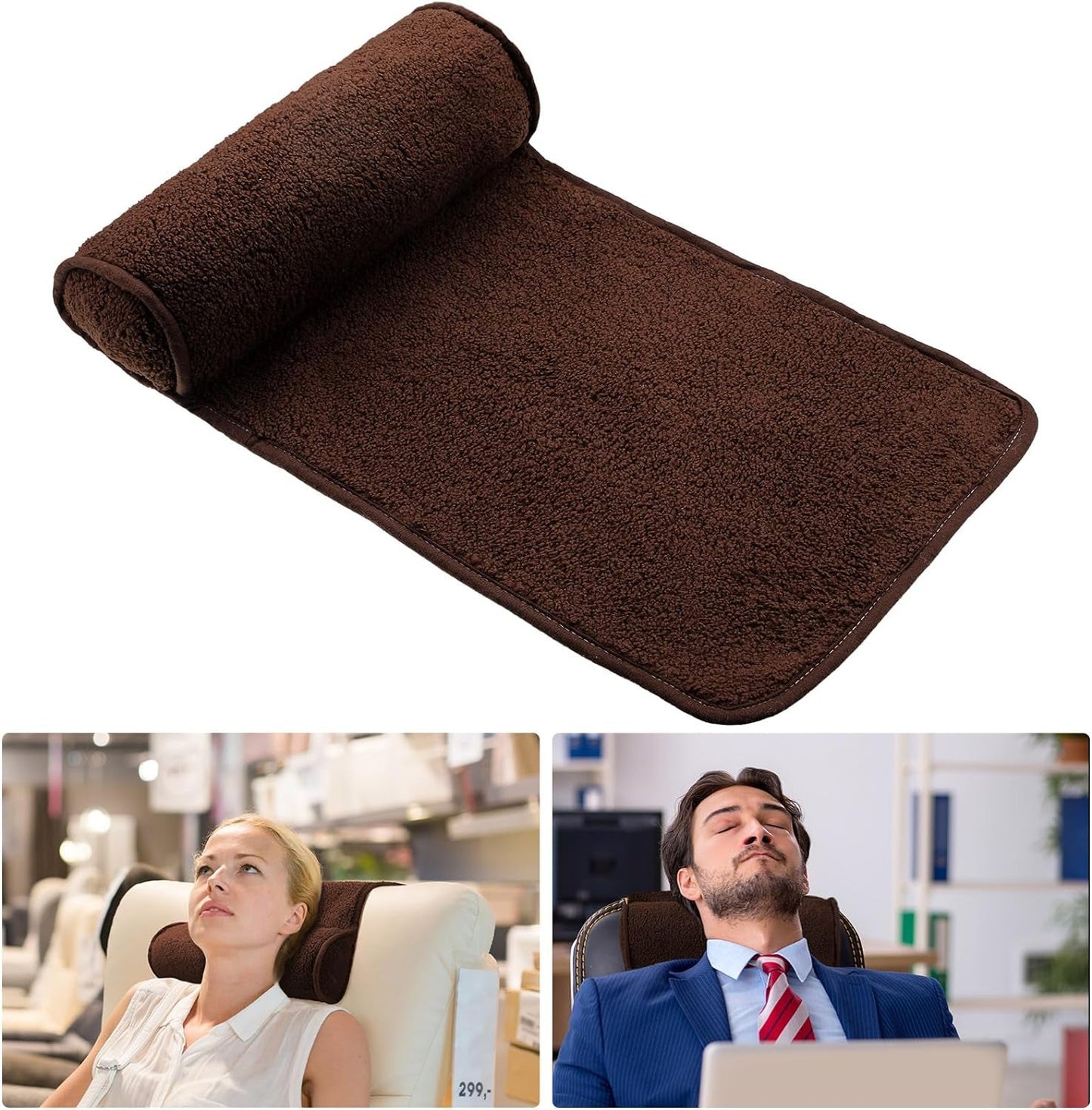 Szezlong Poduszka pod szyję Poduszka pod głowę Pluszowa regulowana poduszka Rolka pod szyję Antypoślizgowa polarowa sofa Poduszka pod szyję Poduszka podpierająca głowę do podróży Domowy szezlong Sofa Fotel (czarny)