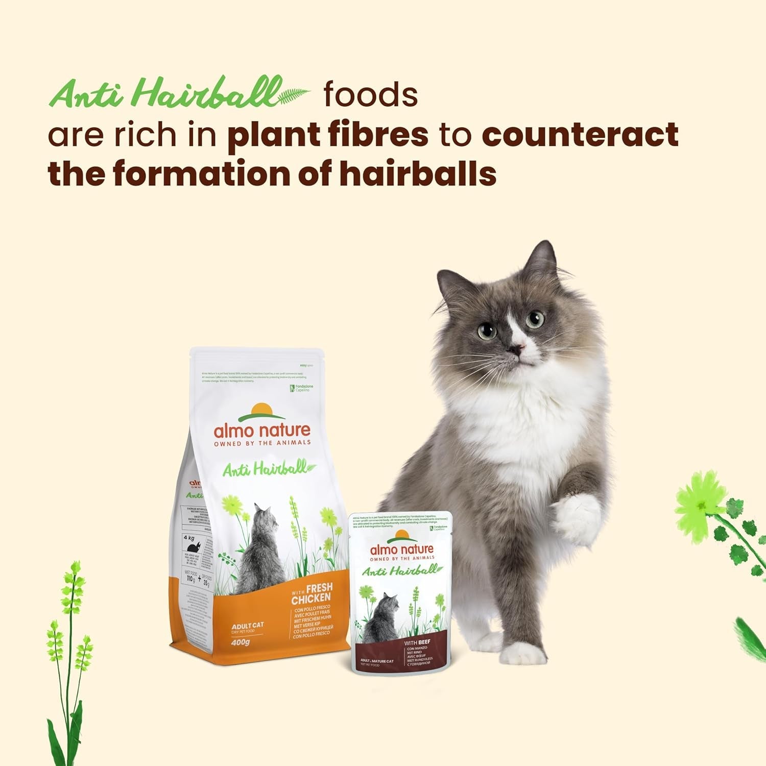 Almo Nature Functional - Przeciw kulom włosowym - Mokra karma dla dorosłych i dojrzałych kotów - dla szczeniąt - Przeciwdziała tworzeniu się kul włosowych - 70 g (opakowanie 30 szt.)