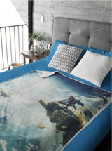 Koc Zelda Sherpa - Sky Totk - 100 x 150 cm - oficjalny produkt licencjonowany, zielony, podwójne łóżka i koce HÃ”MADICT