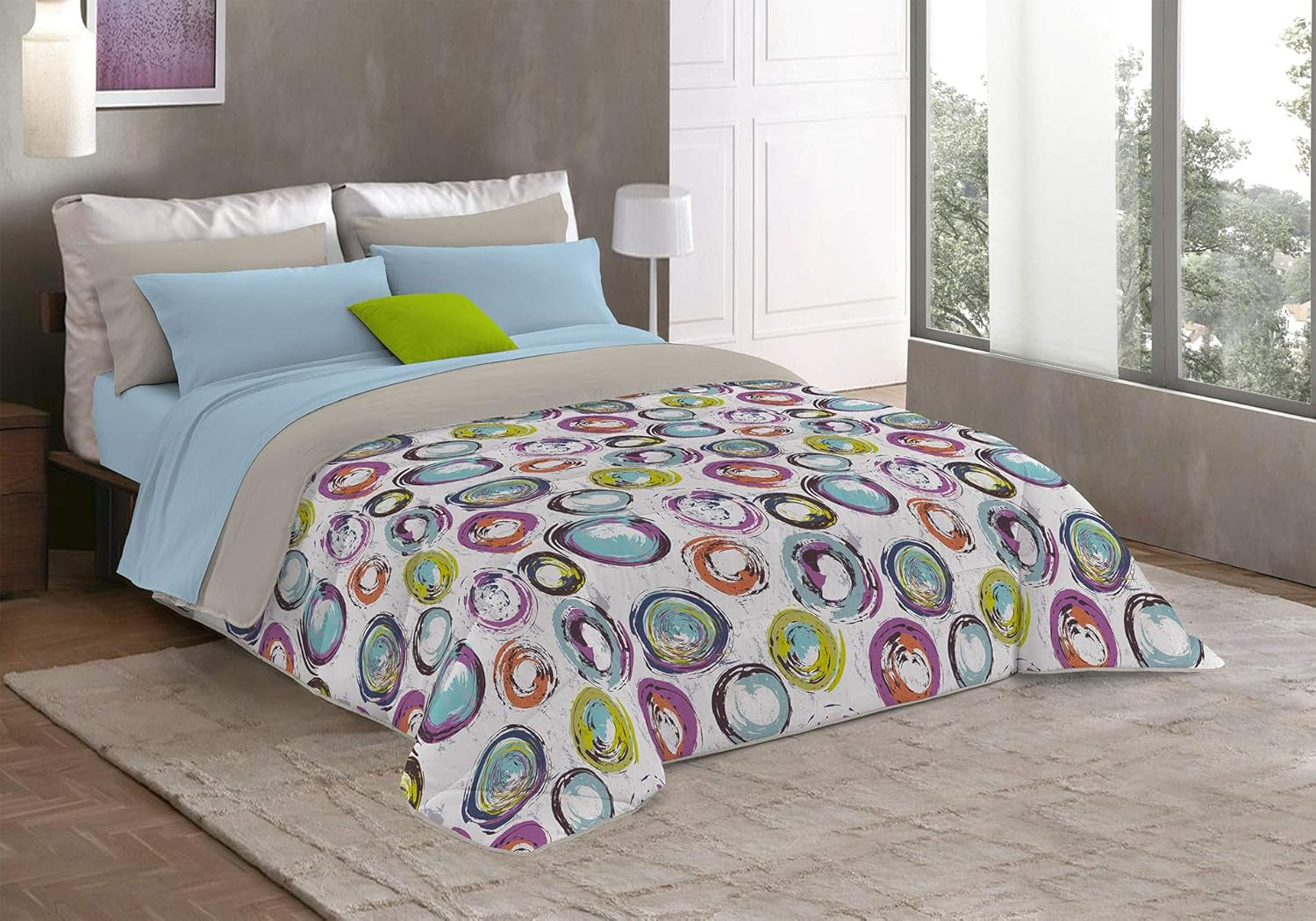 Fantasy T-Fa-Hypnotic-1P Kołdra zimowa, Mikrofibra, Hypnotic, 170X260Cm Kołdry i kołdry Naty Shop Cerchi Astratti 260X260 Cm