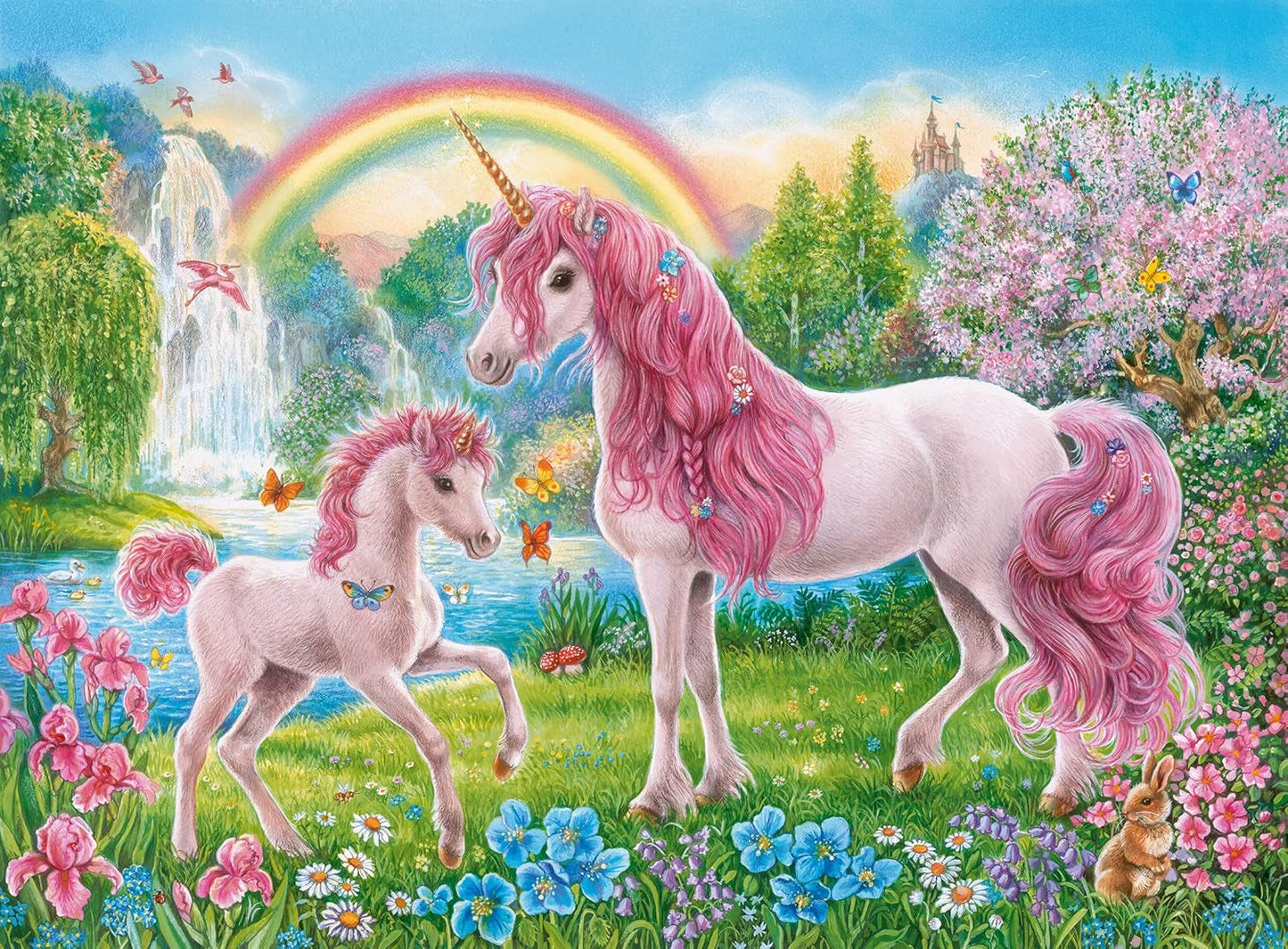 Układanka Ravensburger dla dzieci - 13698 Magiczne Jednorożce - Puzzle Jednorożca dla dzieci w wieku 6 lat i starszych, zawierające 100 elementów w formacie XXL, zawiera książeczkę do kolorowania Puzzle Naty Shop