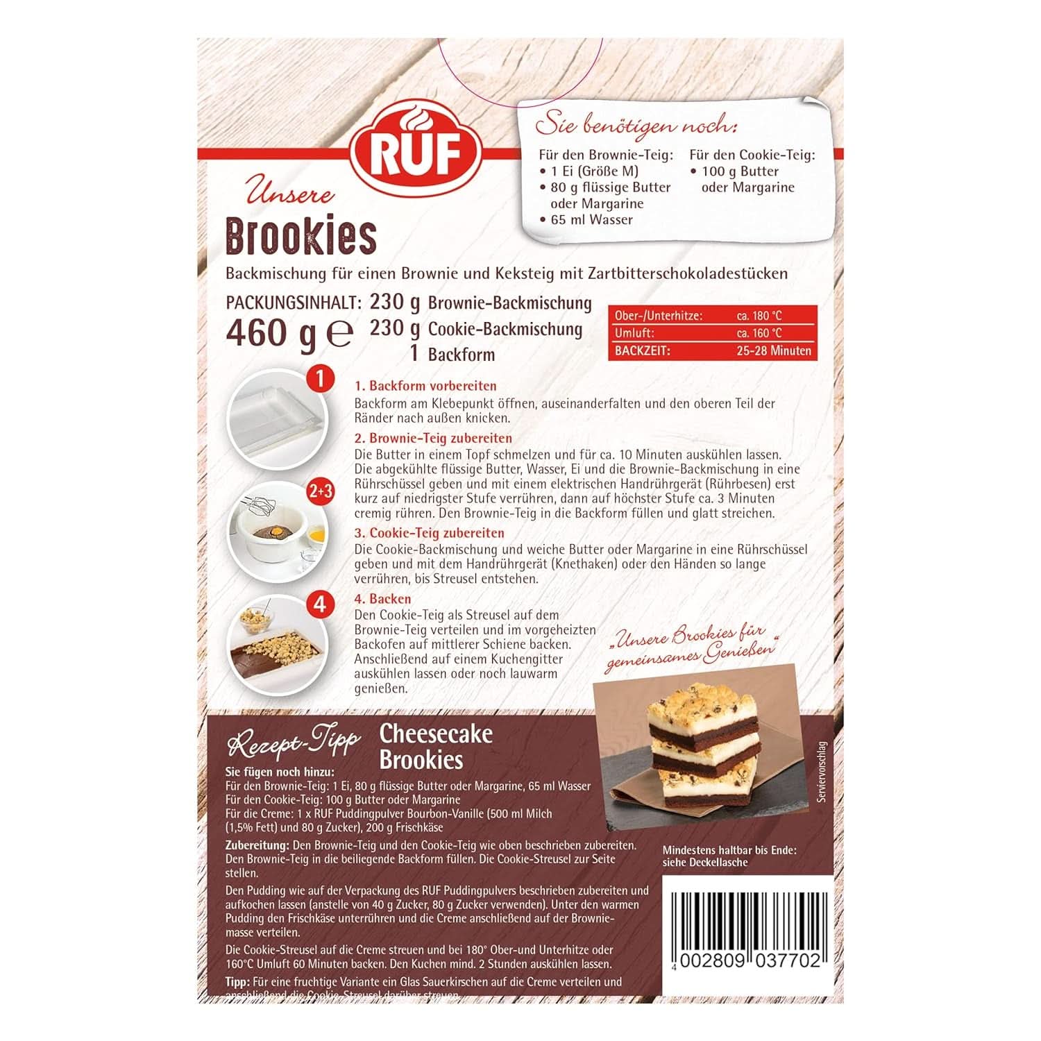 RUF Brookies, mieszanka jeżynowa i ciasteczka, 460 gramów Naty Shop Kitchen