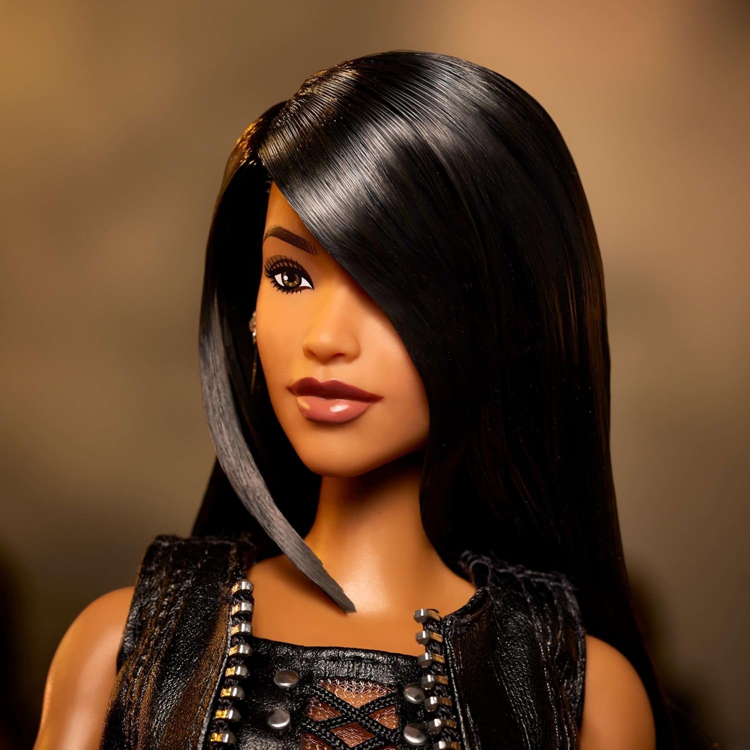 Lalka Barbie Signature Aaliyah Figurka kolekcjonerska z czarnej sztucznej skóry inspirowana teledyskiem jednym na milion HRM80