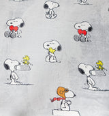 Łóżko Kanguru, narzuta, koc polarowy na łóżko podwójne, koc z mikrofibry, Snoopy Peanuts SZARY, 230X230Cm, koc letni, narzuta do sypialni Łóżka i koce Besuche den Kanguru-Store