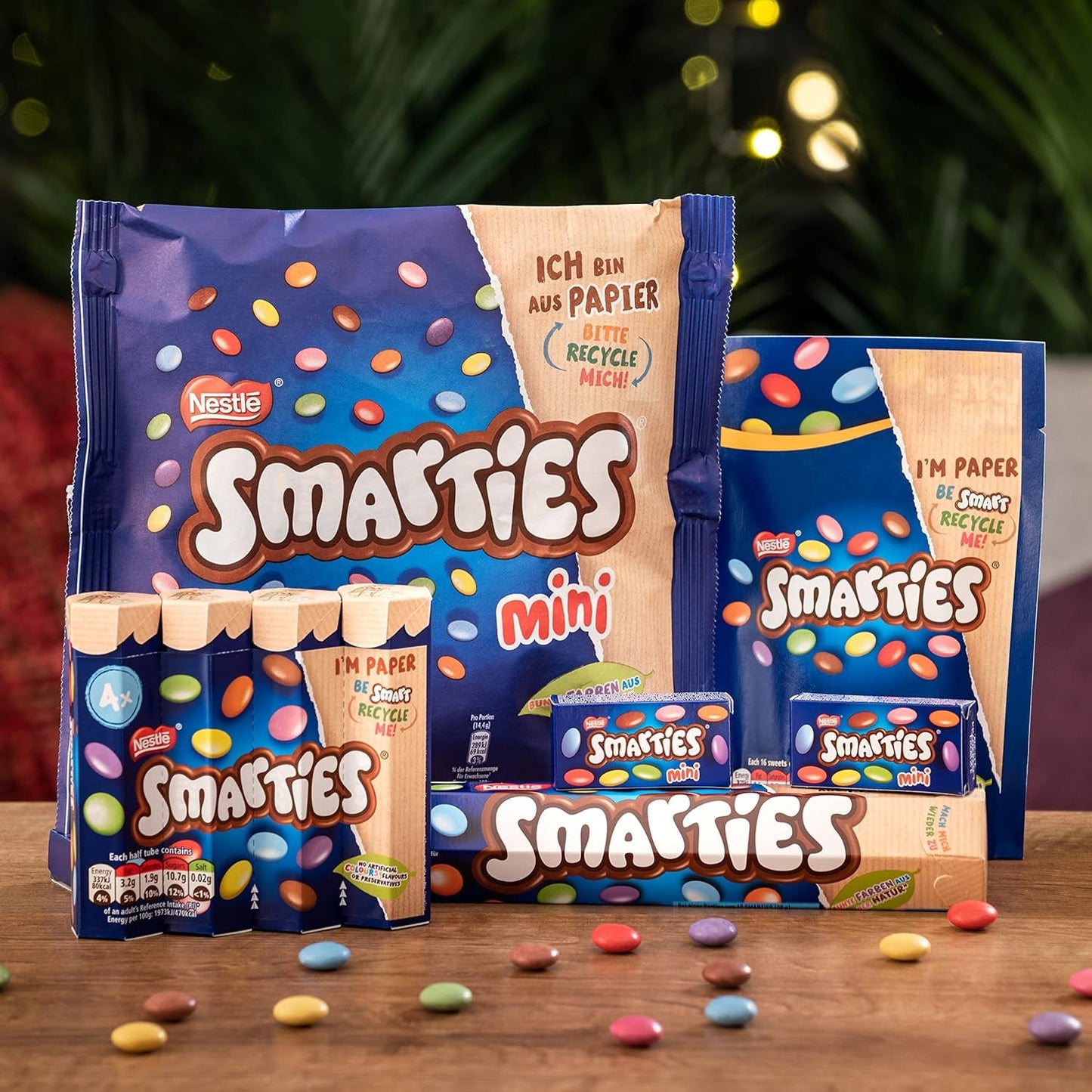 Nestlé SMARTIES Mini Mała soczewica pakowana pojedynczo w mlecznej czekoladzie, 3 opakowania (1 x 187 g)