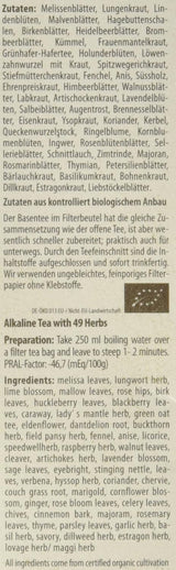 Droste-Laux Podstawowa herbata z 49 ziołami, 25 sztuk (herbata ziołowa, torebki filtrujące, herbata na czczo lub dieta) 120501