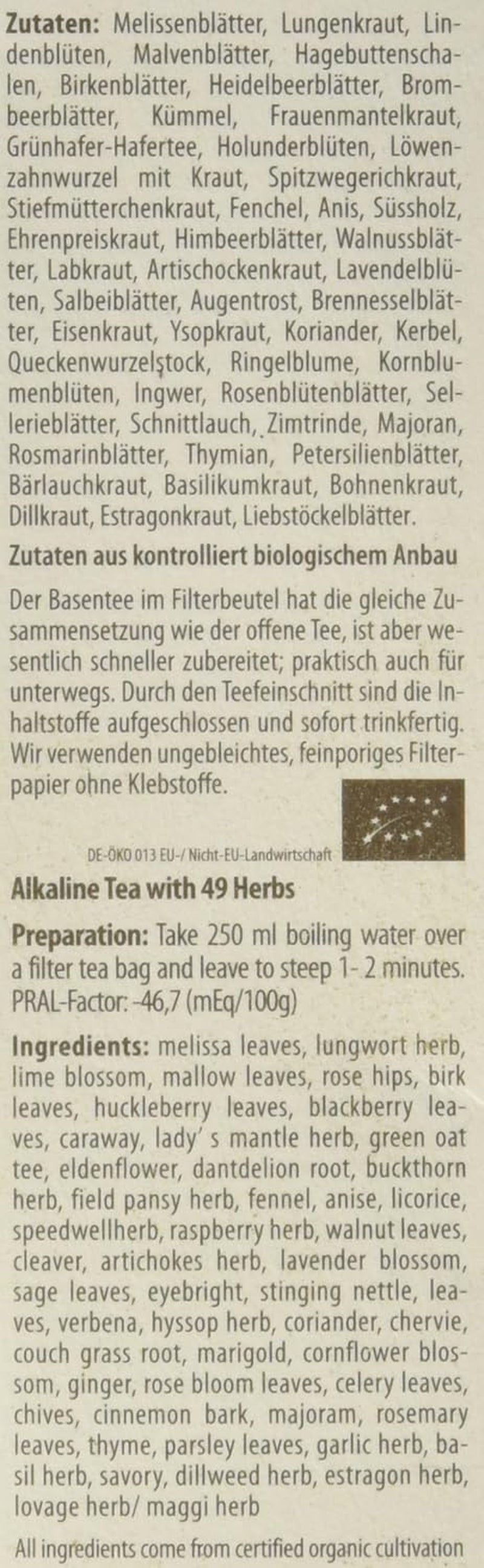 Droste-Laux Podstawowa herbata z 49 ziołami, 25 sztuk (herbata ziołowa, torebki filtrujące, herbata na czczo lub dieta) 120501