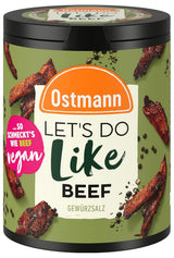 Ostmann Gewürze - Róbmy jak wołowina | Rindfleisch-Geschmack für ungewürzte Fleischersatzprodukte | Gewürzsalz für Seitan, Tofu i dania wegetariańskie i wegańskie Gerichte | 90 g w koszu Metalldose