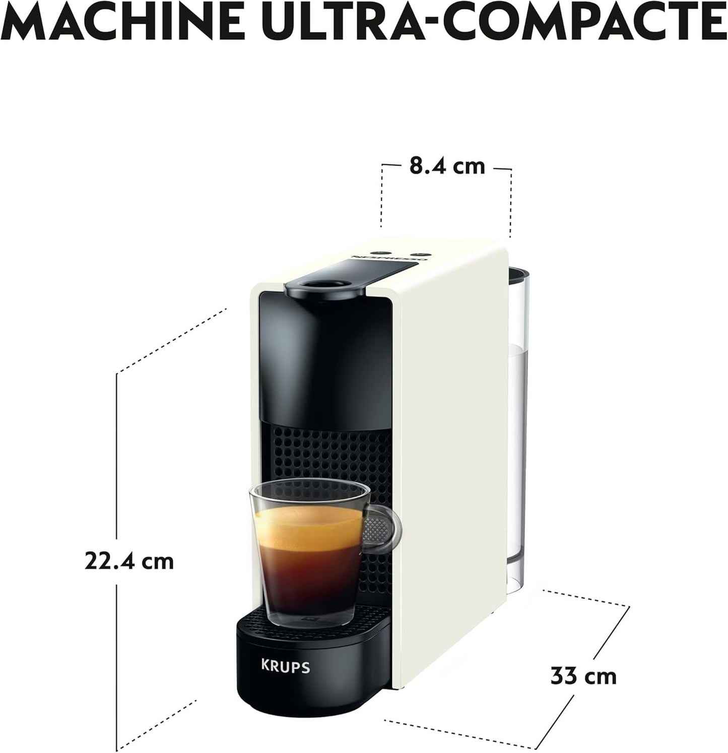 Krups Nespresso Essenza Mini czysty biały ekspres do kawy kapsułka z kawą w stylu Espresso kompaktowy Espresso Barista YY2912FD