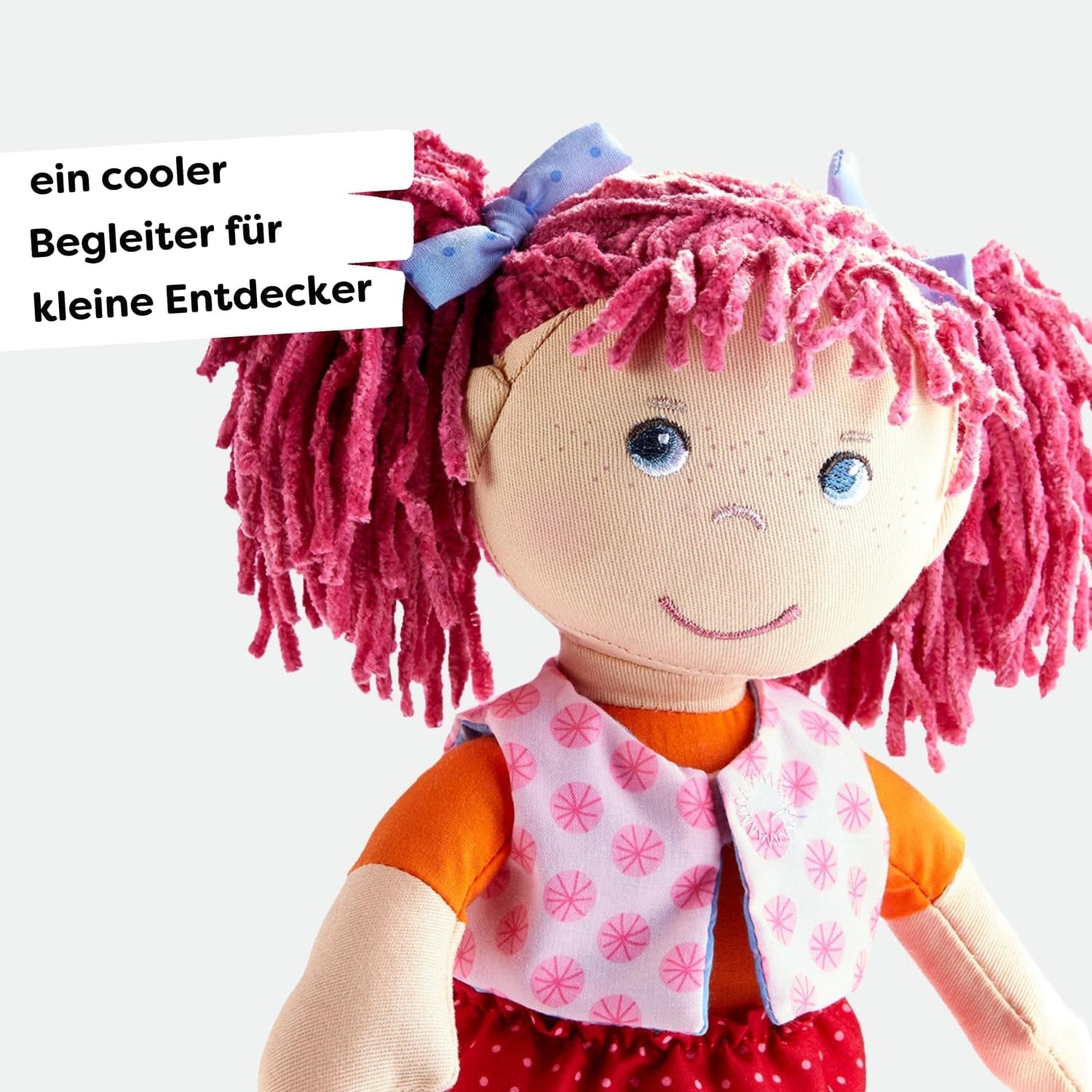 Lalka HABA Lily Lou - Lalka z miękkiej tkaniny od 18 miesięcy - 30 cm z ubrankami i włosami - Idealna towarzyszka zabaw dla małych dzieci - 1302842001