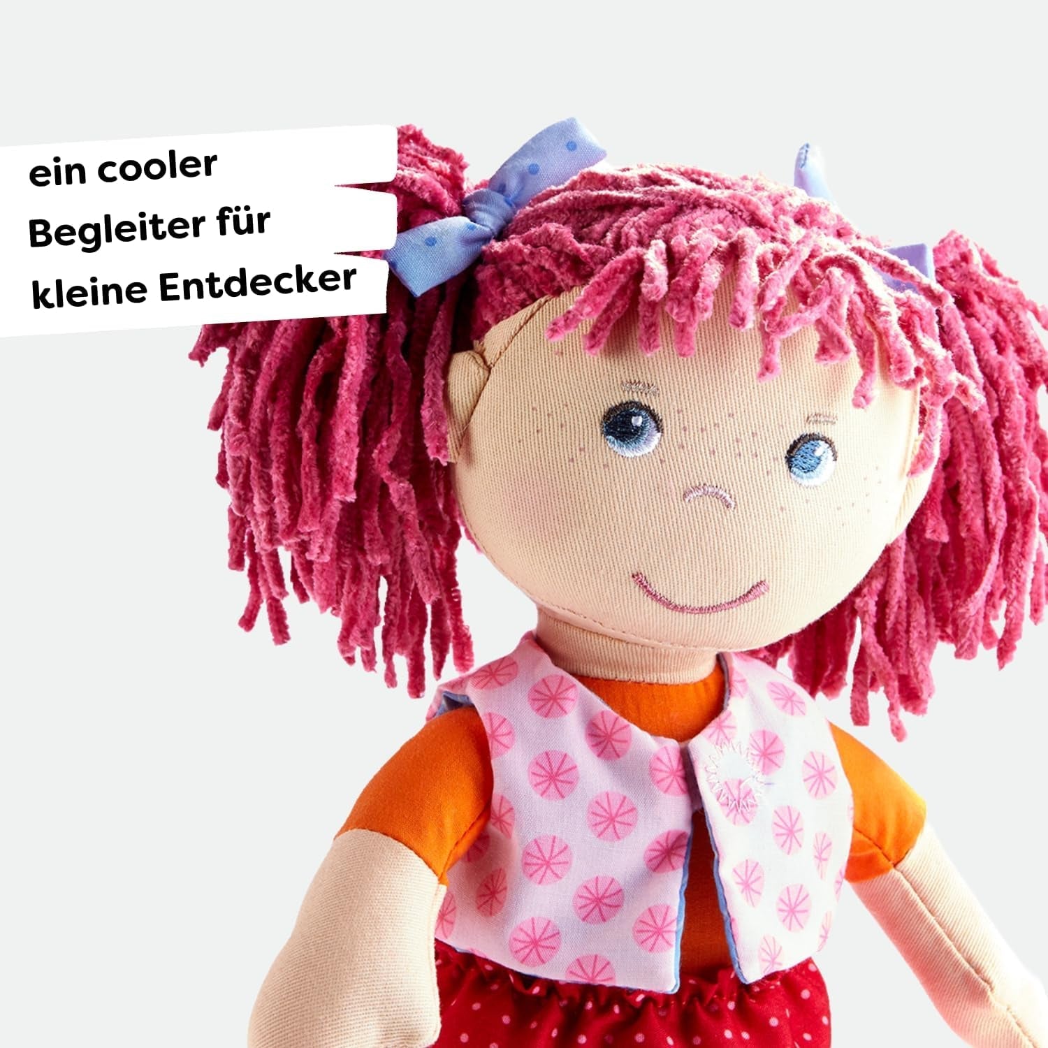 Lalka HABA Lily Lou - Lalka z miękkiej tkaniny od 18 miesięcy - 30 cm z ubrankami i włosami - Idealna towarzyszka zabaw dla małych dzieci - 1302842001