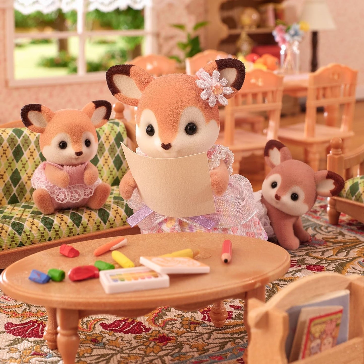 Sylvanian Families 5800 bliźniaków jeleni, zestaw figurek zwierząt, figurki zwierząt leśnych, zabawka dla dzieci w wieku od 3 lat