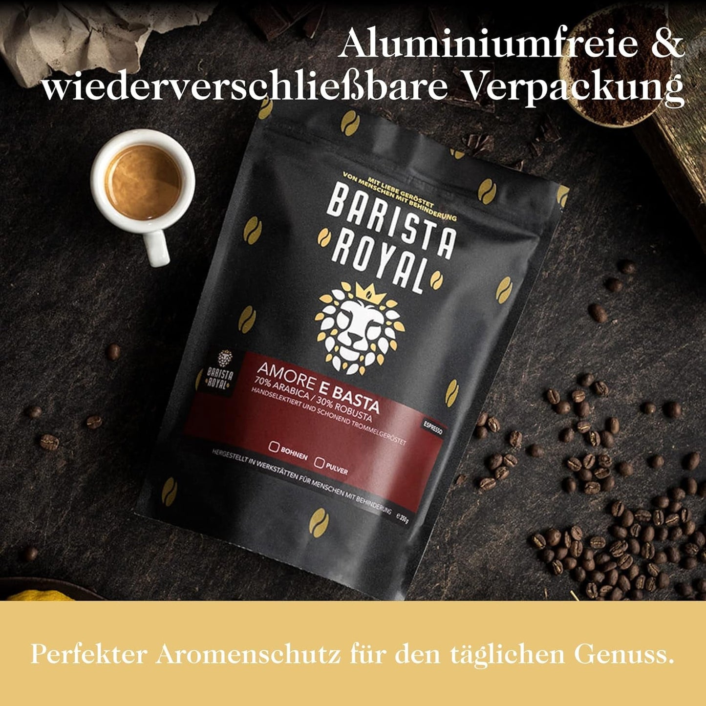 Zestaw degustacyjny do kawy pełnoziarnistej 5 x 350g | Pakiet Discovery Ziarna kawy w zestawie upominkowym | arabski | Sprawiedliwy Handel | wegańskie | Idealny do automatycznych ekspresów do kawy, ekspresów przelewowych, ekspresów przelewowych i ekspresów francuskich | KRÓLEWSKI BARYSTA