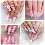 50 szt. 3D Blumen Nägel Nail Charms Bunt Gelee Weich Kleber Lilie Flower Blume Nagel Hibiscus Zubehör Nageldesign Eis Kristall Geprägt Farbverlauf Lilien Für Mädchen Frauen Diy Basteldekoration