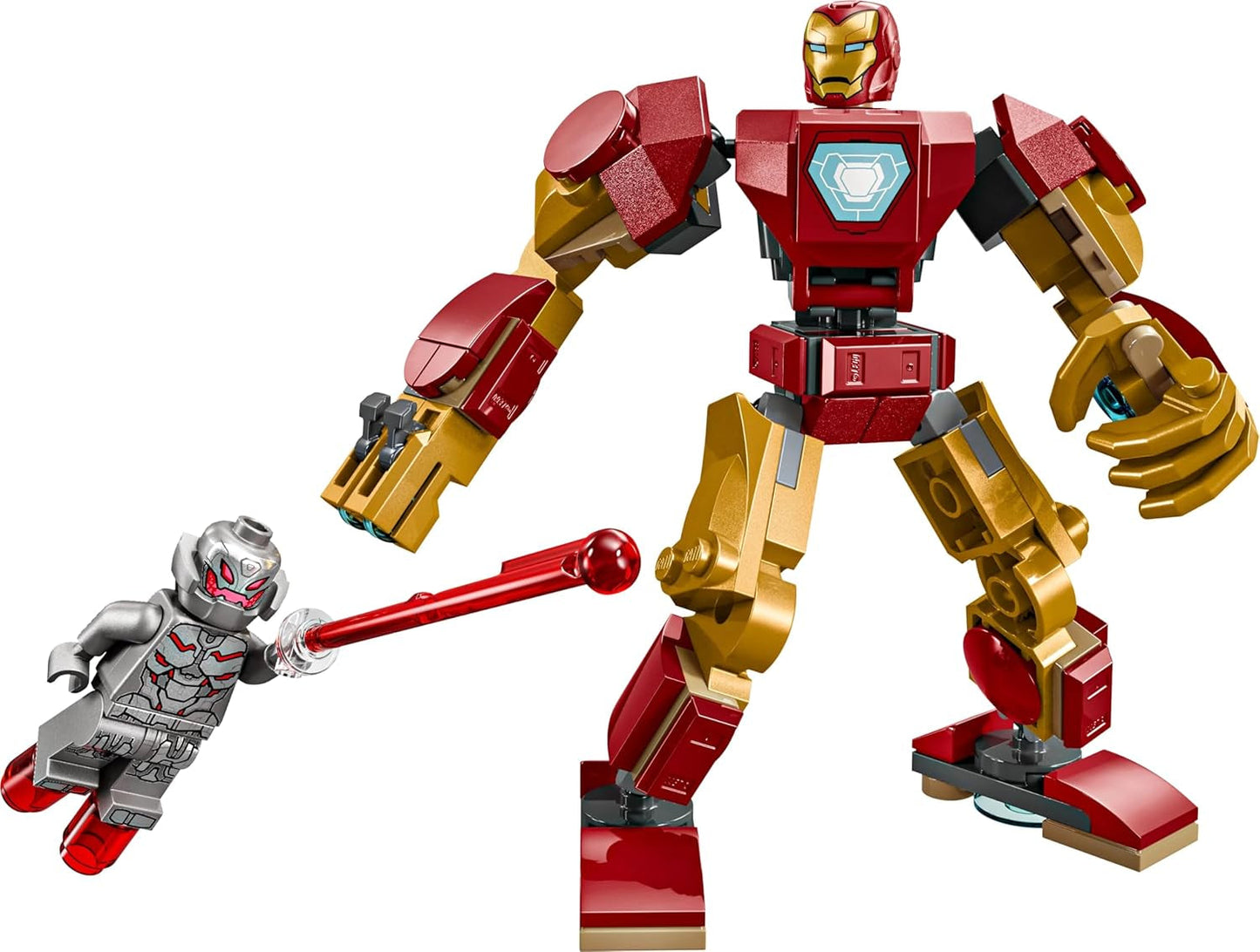 LEGO Marvel Mech Iron Mana kontra. Ultron — zabawka superbohatera z 2 minifigurkami — figurka z ruchomymi rękami, nogami i palcami — prezent dla chłopców i dziewcząt w wieku od 6 lat 76307 Besuche den LEGO-Store Building Sets