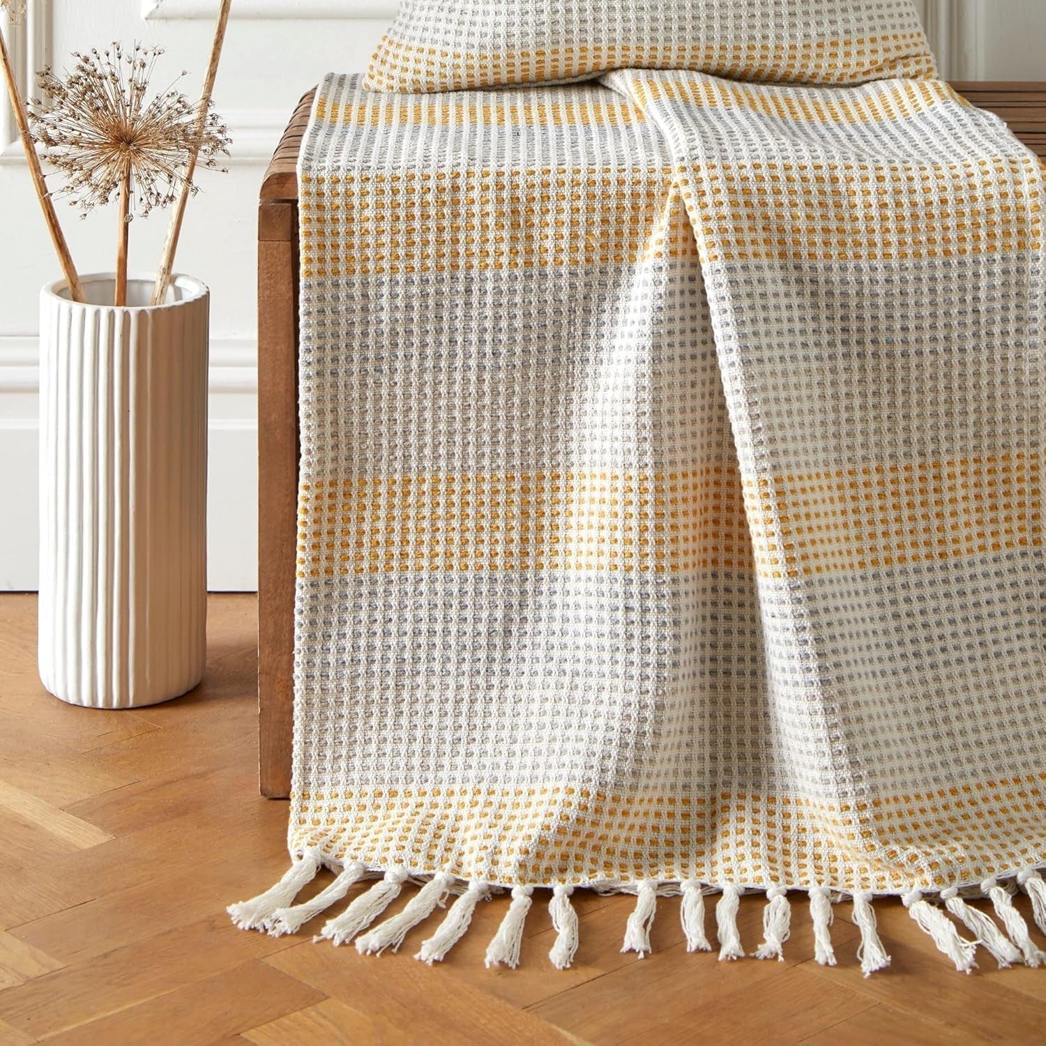 Narzuta Loft Reva, 100% bawełna z recyklingu, 130 X 180 cm, Paprika Pościel i koce Appletree Ochra 130 cm x 180 cm