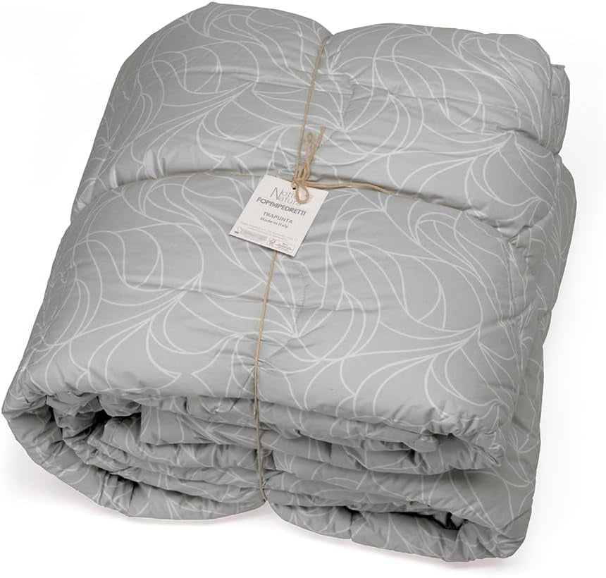 Poszwa na kołdrę Foppapedretti Notte & Natura Pearl Wave na łóżko podwójne, poszewka 100% bawełna, wyprodukowana we Włoszech. Kołdry i kołdry Naty Shop