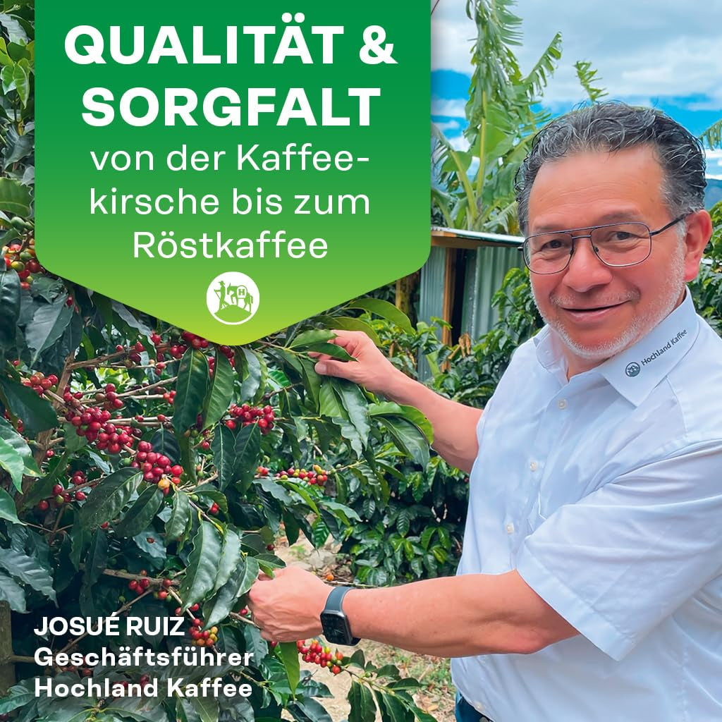 Hochland Kaffee - Holanka Crema - 250g Kaffeebohnen - Zrównoważona sprzedaż bezpośrednia - Idealna do w pełni automatycznych maszyn i Siebträger - Łagodniejszy aromatyczny smak - Najlepsza jakość z Peru