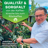 Hochland Kaffee - Holanka Crema - 250g Kaffeebohnen - Zrównoważona sprzedaż bezpośrednia - Idealna do w pełni automatycznych maszyn i Siebträger - Łagodniejszy aromatyczny smak - Najlepsza jakość z Peru