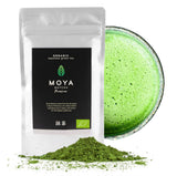Organiczna zielona herbata Moya Matcha w proszku | 100 g najwyższej jakości na ceremonię | Organicznie uprawiane i zbierane w Uji w Japonii | Matcha zielona herbata w proszku | Idealny do japońskiej ceremonii parzenia herbaty wodnej