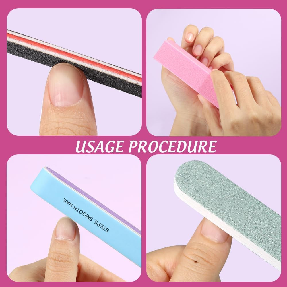FANDAMEI 20 Stücke Buffer Für Nagel, Nagelfilen Für Gelnägel, Profi Nagelfeile 100/180, Polierfeile Fingernägel, Filen Für Gelnägel, Zestaw do manicure i pedicure
