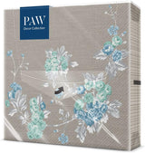 PAW - Serwetki 3-warstwowe (33 x 33 cm) I 20 sztuk I Idealne na urodziny, przyjęcia, wesela, komunie i święta I Kolorowe serwetki papierowe - Eleganckie Kwiaty I Kolor: Spokojny Ogród