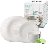 vivo - Grupa Villeroy & Boch – Niezbędny biały zestaw obiadowy 18 tlg. Weiß, Spülmaschinenfest, Mikrowellensicher, Geschirr Set für 6 Personen, Müslischalen, Speiseteller, Dessertteller, Premium Porzellan